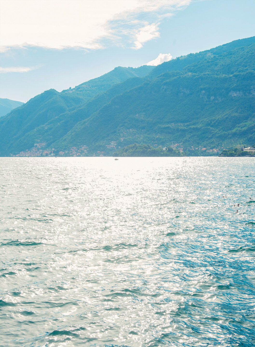 View of Lake Como from a boat