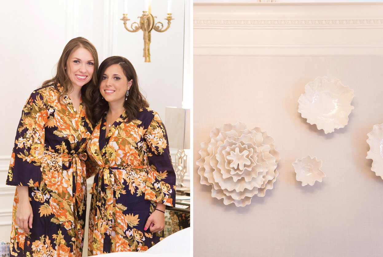 Two bridesmaids in the Tiffany suite