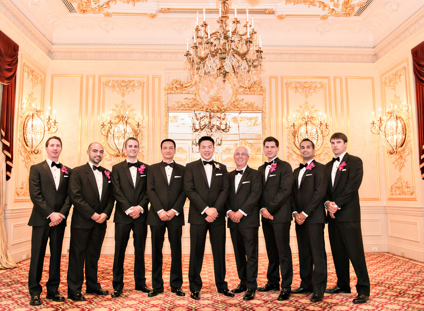 Groom and guests in St. Regis hall