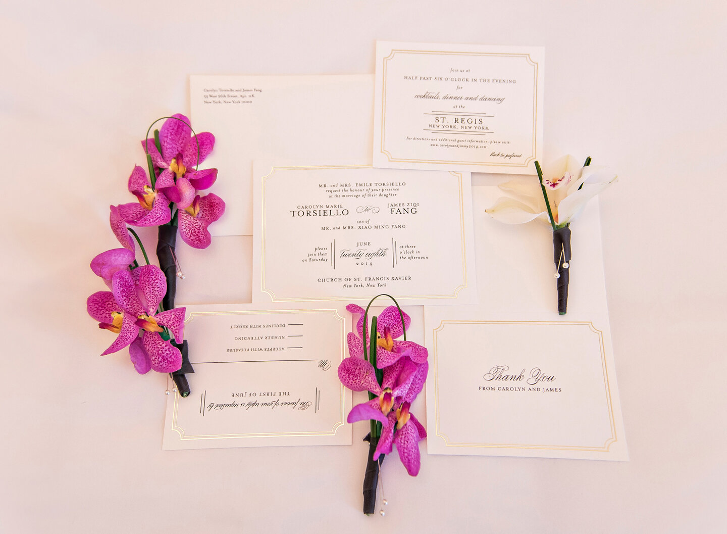 Wedding invitations covered in flowers