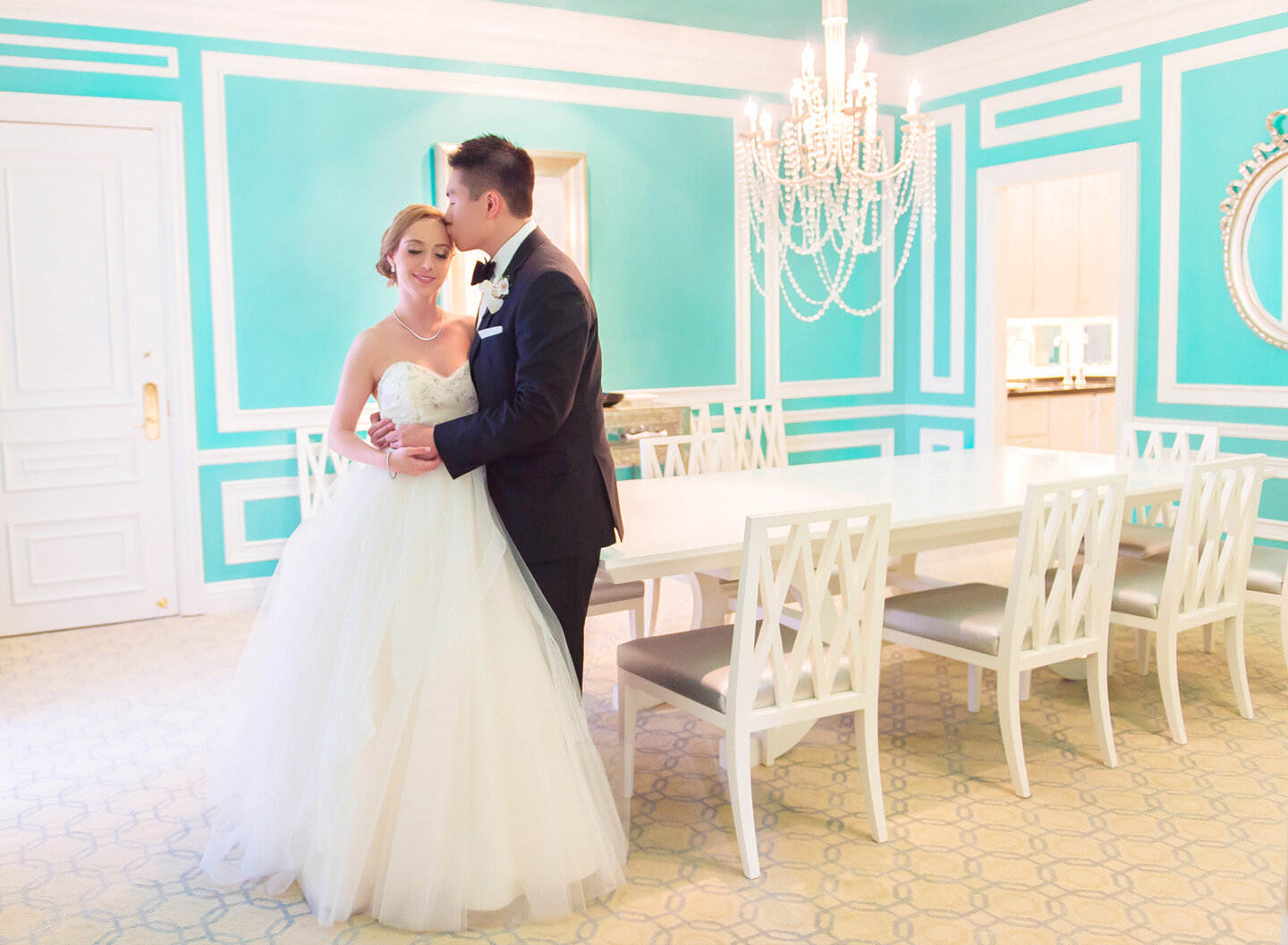The bride and the groom in Tiffany suite
