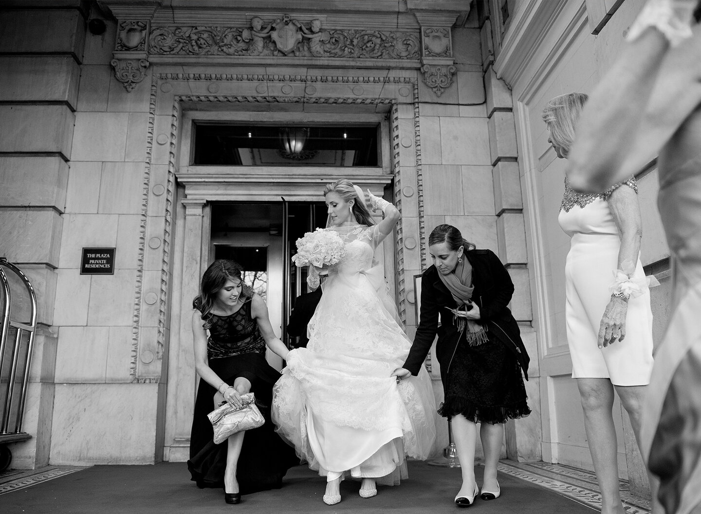 Bride exiting Plaza Private Residences