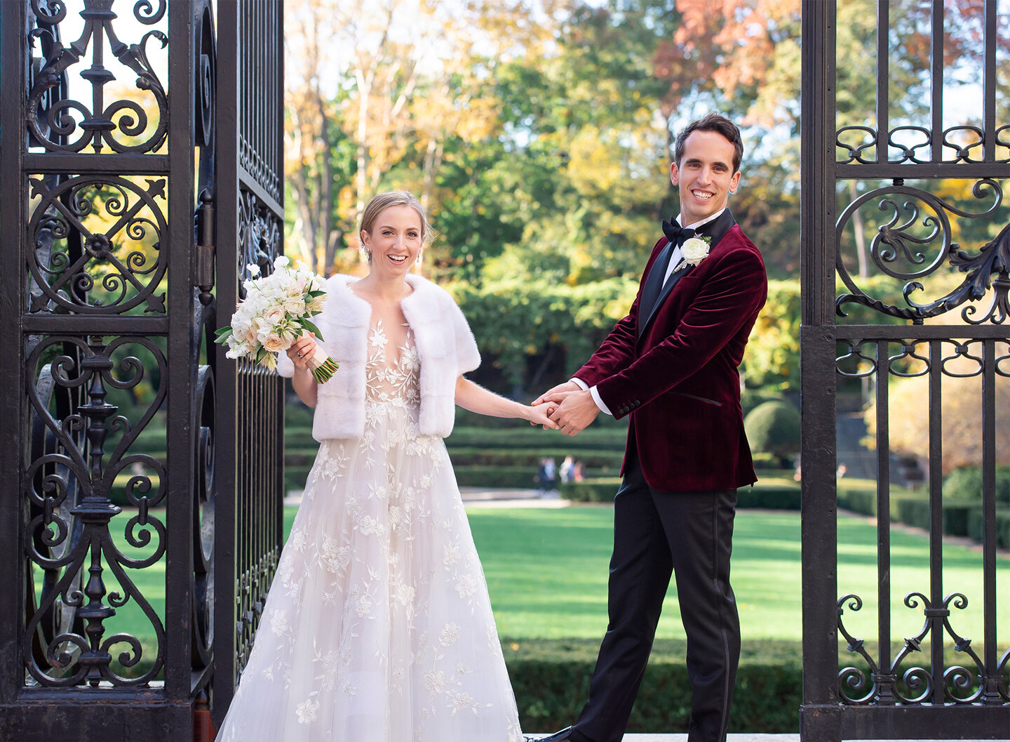Bride and Groom at Vanderbilt Gate, Central Park