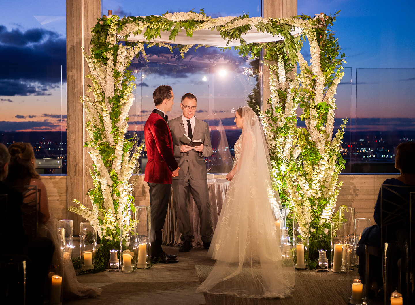 Wedding Photography at Rainbow Room with sunset